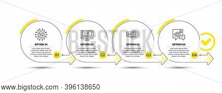 24h Service, 5g Technology And Online Video Line Icons Set. Timeline Process Infograph. Accounting S