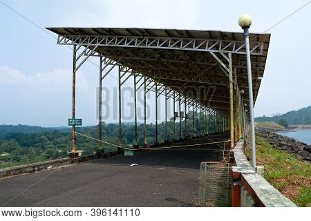 Solar Panels At Banasura Sagar Dam, Wayanad, Kerala, Natural Energy Concept