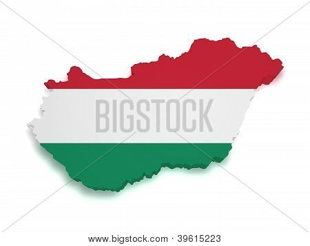 Hungary Map 3D Shape
