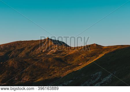 On The Horizon You Can See The White Elephant Observatory, Sunrise Near Mount Pip Ivan, Breathtaking