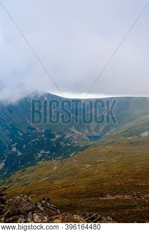 One Of The Carpathian Peaks Is Gutyn Tomnatyk, A Picturesque Place Near Lake Brebeneskul, A Rocky Mo