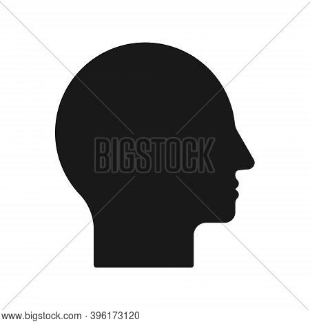 Human Head Shape Vector Icon. Person Side Profile Silhouette Sign. Man Face Symbol. Avatar Portrait 