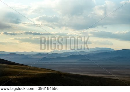 The Altai Mountains. The Landscape Of Nature On The Altai Mountains And In The Gorges Between The Mo