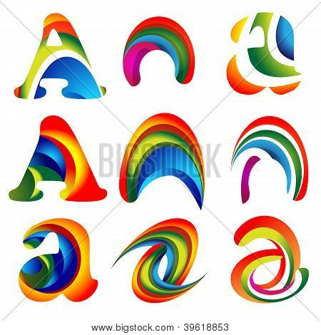 Vektorové abstraktní živé abecedě design