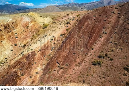The Altai Mountains. The Landscape Of Nature On The Altai Mountains And In The Gorges Between The Mo