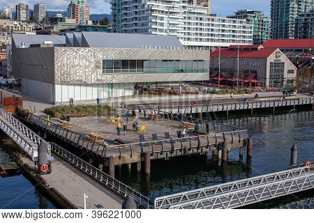 North Vancouver, British-columbia / Canada - 11/21/2020: Lower Lonsdale And The Quay Is An Area Of G