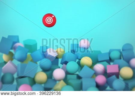 Concept Creative Idea Of Business Strategy And Action Plan. Outstanding Symbol Aiming High To Goal T