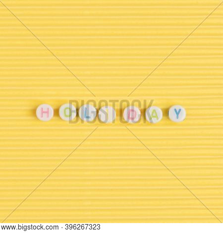 Holiday word typography alphabet beads