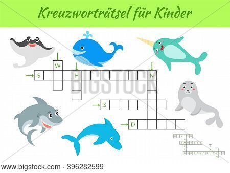 Kreuzworträtsel Für Kinder - Crossword For Kids. Crossword Game With Pictures. Kids Game And Activit