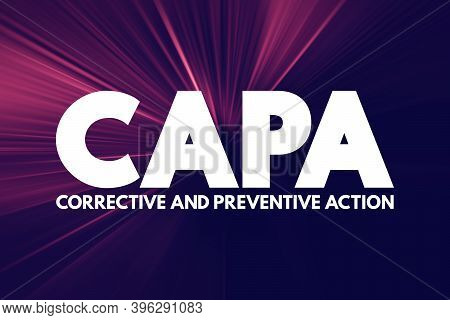 Capa - Corrective And Preventive Action Acronym, Business Concept Background
