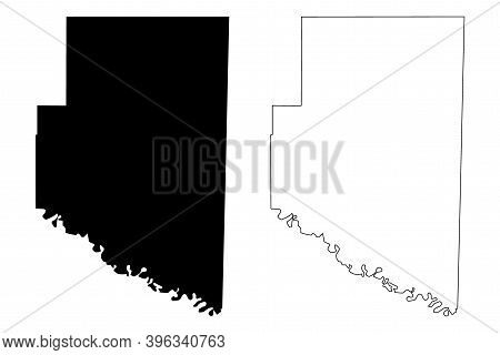 Mccurtain County, Oklahoma State (u.s. County, United States Of America, Usa, U.s., Us) Map Vector I
