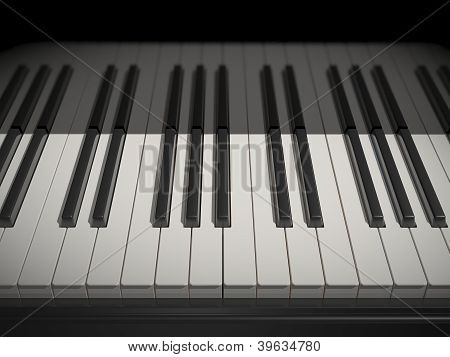 Branco e preto de teclas do Piano