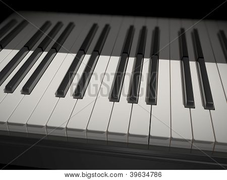 Branco e preto de teclas do Piano