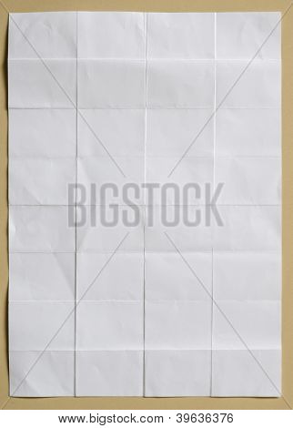 Wrinkled Paper Background On White Background