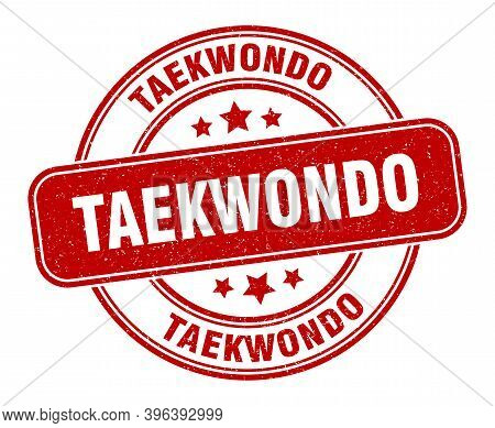 Taekwondo Stamp. Taekwondo Label. Round Grunge Sign