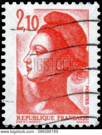 Saint Petersburg, Russia - September 27, 2020: Postage Stamp Issued In The France With The Image Of 
