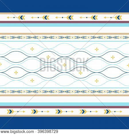 Seamless Ethnic Pattern With Geometric Shapes