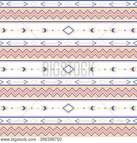 Seamless Ethnic Pattern With Geometric Shapes
