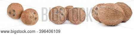 Set Of Coconut Isolated On A White Background