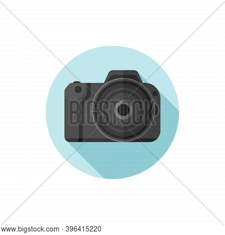 Vector Flat Design Slr Camera. Vector Illustration