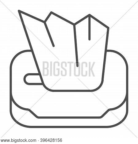 Napkin Box Thin Line Icon, Makeup Routine Concept, Paper Napkins Sign On White Background, Tissue Pa