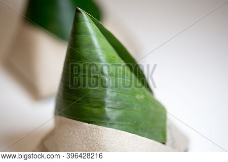Shallow Depth Of Field Focus On Nasi Lemak Bungkus (packed Fragrance Rice) National Breakfast Dish O