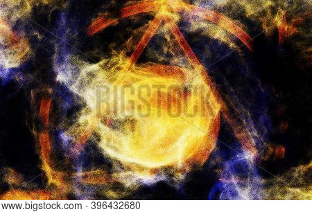 Whispy Sand And Smoke Colorful Particles Background With Grainy Look
