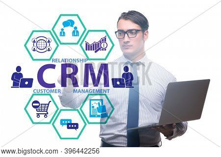 CRM custromer relationship management concept with businessman