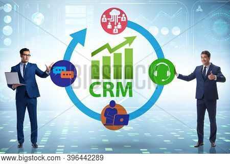 CRM custromer relationship management concept with businessman