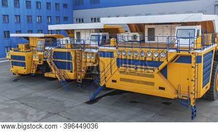 The Worlds Biggest Truck With Electric Drive System Consisting Of Four Electric Motors. Mining Two-a