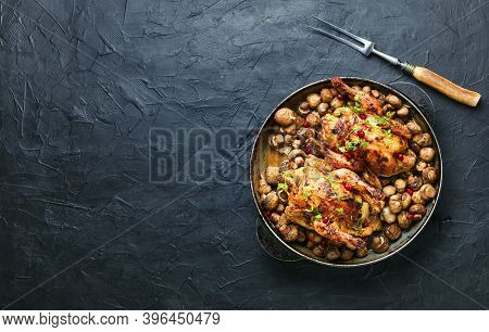 Fried Chick With Mushrooms