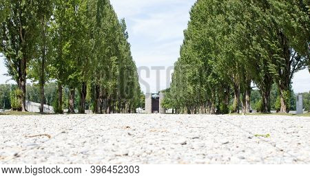 Dachau, Germany - July 13, 2020: Dachau Concentration Camp, The First Concentration Camp In Germany 