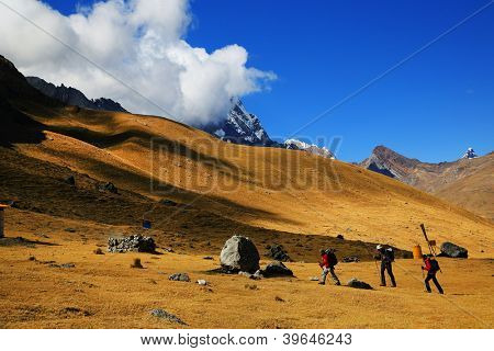 Camping i Cordiliera Huayhuash, Peru, Sydamerika