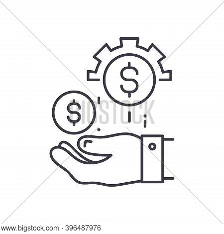 Financial Benefits Icon, Linear Isolated Illustration, Thin Line Vector, Web Design Sign, Outline Co