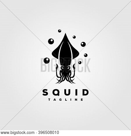 Squid Logo Vintage Template Vector Illustration Design