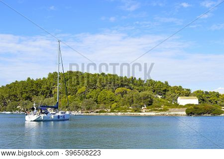 Antipaxos Harbour, Greece - October 01, 2017 : Antipaxos Harbour A Small Island South Of Corfu A Gre