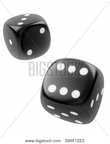 Two Black Dices Isolated