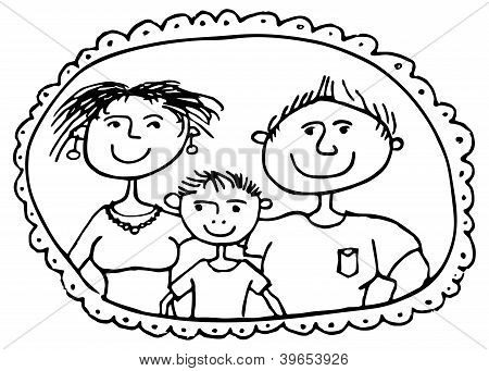 Anne ve oğlu ile aile resmi