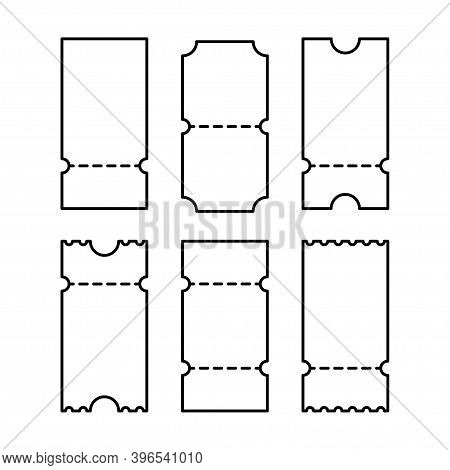 Linear Coupons Icon Mockup. Vector Isolated Elements. Discount Coupons Or Ticket Set Of Icons. Stock