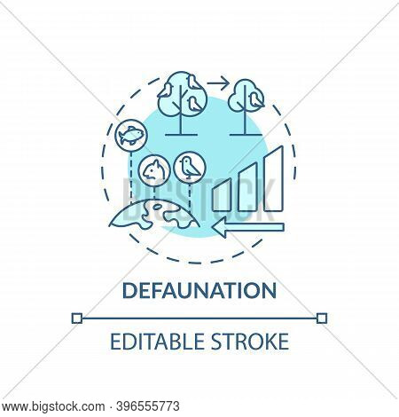 Defaunation Turquoise Concept Icon. Animal, Plant Extinction. Ecological Community. Preserve Wildlif