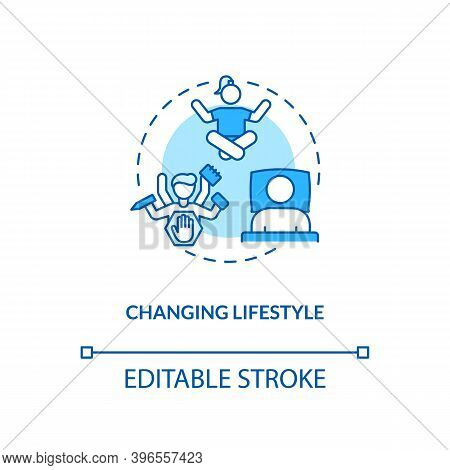 Changing Lifestyle Concept Icon. Cfs Treatment Idea Thin Line Illustration. Relieving Stress. Taking