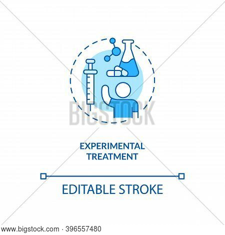 Experimental Treatment Concept Icon. Cfs Cure Idea Thin Line Illustration. Implementing Clinical Tri