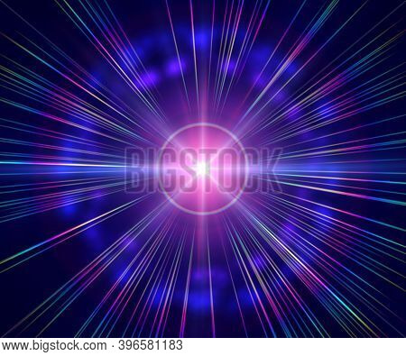 Pulsar Star Light In Space, Illustration Abstract