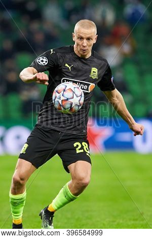 Krasnodar, Russia - November 24, 2020: Igor Smolnikov Of Fc Krasnodar In Action During The Uefa Cham