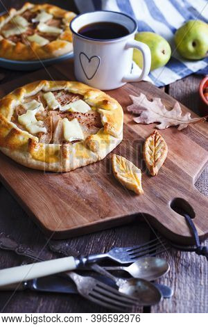 Appetizing Galette With Pear And Brie Cheese