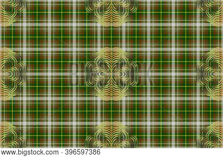 Stylized Checkered Background With Patterns For Prints, Fabrics,