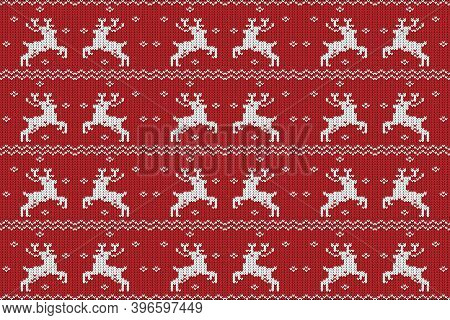Christmas And Winter Knitted Seamless Pattern, Scandynavian Style