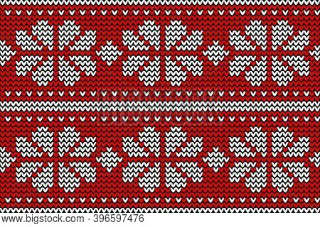 Christmas And Winter Knitted Seamless Pattern, Scandynavian Style
