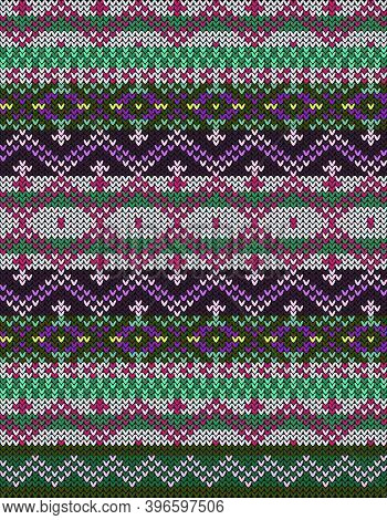 Fair Isle Knitted Colorful Seamless Pattern, Scandynavian Style