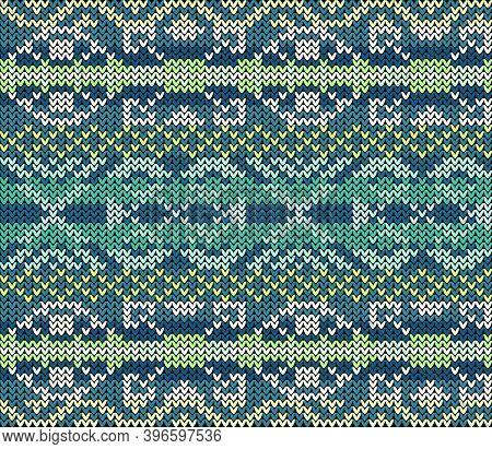 Fair Isle Knitted Colorful Seamless Pattern, Scandynavian Style
